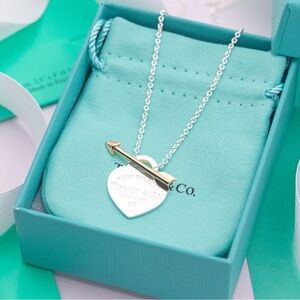 Tiffany & Co. Silver Necklace with Gold Arrow